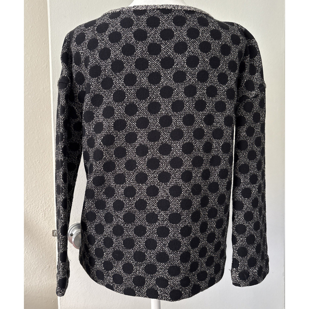 Madewell Reversible Marled Dot Sweater XS Boxy Fit Gray Black Polka Dot Pullover - Picture 7 of 13
